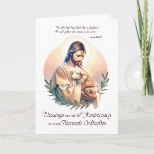 Carte 15e anniversaire de l'ordination de Deacon Jesus S