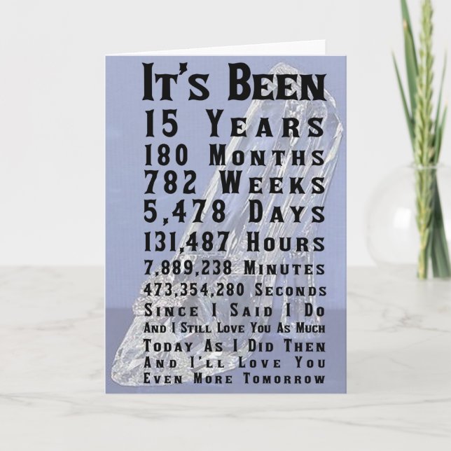 Carte 15e anniversaire du Mariage de cristal (Devant)