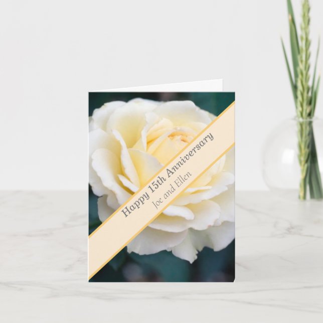 Carte 15e anniversaire du Mariage, Rose (Devant)