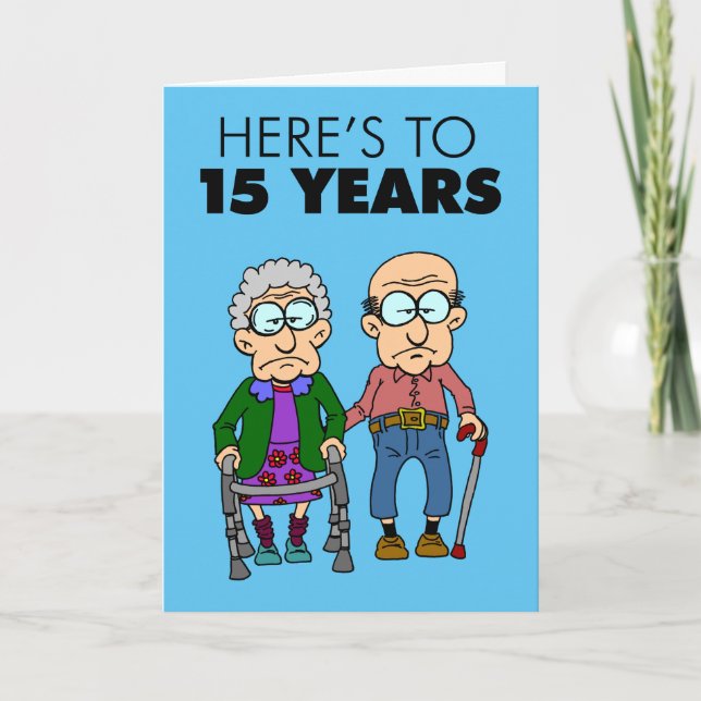Carte 15e anniversaire du Mariage vieillissant (Devant)