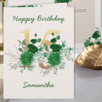15e anniversaire Gold Numéro 15 Floral Personnalis