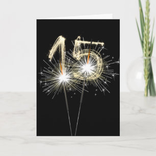 Carte 15e anniversaire Sparklers sur Noir