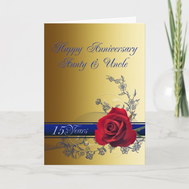 carte 15e anniversaire,Tante & Oncle (Devant)