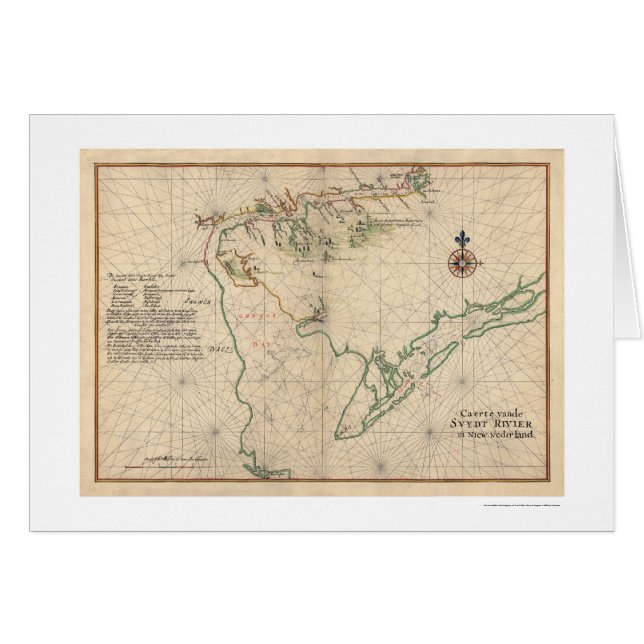 Carte 1639 de baie de Delaware (Devant horizontal)