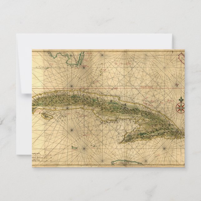 Carte 1639 historique du Cuba par Joan Vinckeboons (Devant)