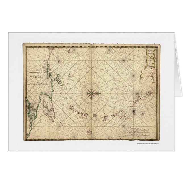 Carte 1650 des Antilles (Devant horizontal)