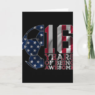 Carte 16 Ans De Football Génial 16e Anniversaire