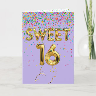 Carte 16 Ballons en Mylar doux et Confetti