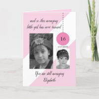 16e anniversaire nom date rose blanc photo