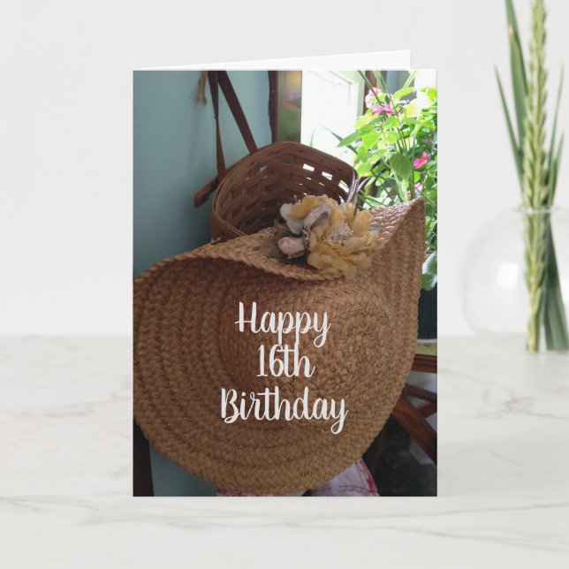 Carte **16e ANNIVERSAIRE** SOUHAITE À UNE BELLE FILLE (Devant)