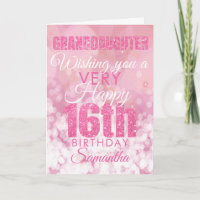 16e Girly Pink Glitter Birthday
