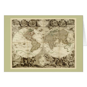 Carte 1708 du monde par Jean Baptiste Nolin
