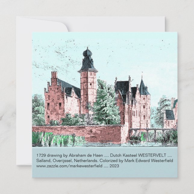 Carte 1729 A. de Haen Dutch Kasteel WESTERVELT Card (Devant)