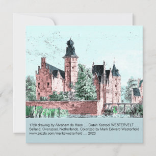 Carte 1729 A. de Haen Dutch Kasteel WESTERVELT Card