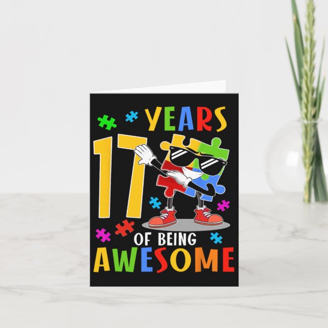 Carte 17 Ans D'Être Un Anniversaire Magnifique Dabbing A (Devant)