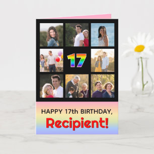 Carte 17e anniversaire : Arc en ciel amusant #, photos p