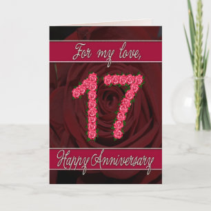 Carte 17e anniversaire avec rose et feuille