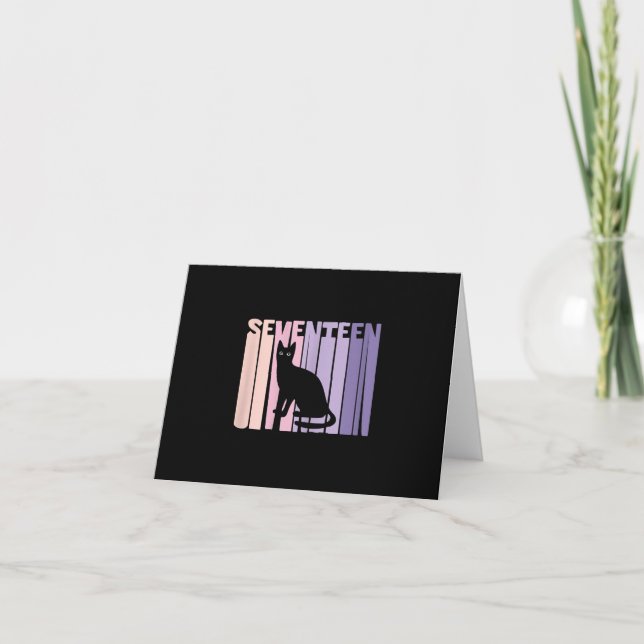 Carte 17e anniversaire cadeau | Cadeau Amoureux des chat (Devant)