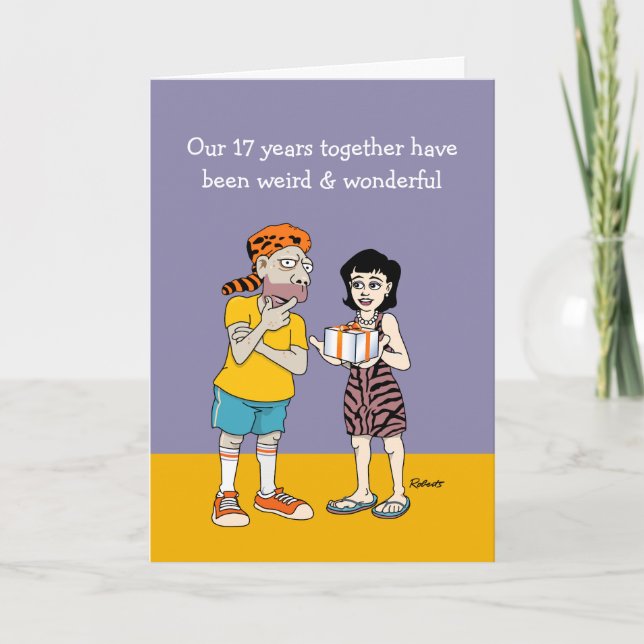 Carte 17e anniversaire de Mariage Cheeky (Devant)