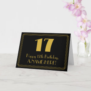 Carte 17ème anniversaire : Art Déco Inspiré Look "17" + 