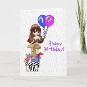 Carte 17ème anniversaire fille