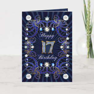 Carte 17th birthday card with mesure of jewels