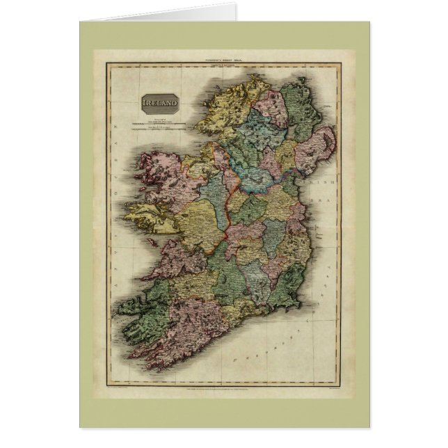 Carte 1813 de l'Irlande par John Pinkerton (Devant)