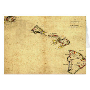 Carte 1837 - îles d'Hawaï de cru hawaïennes