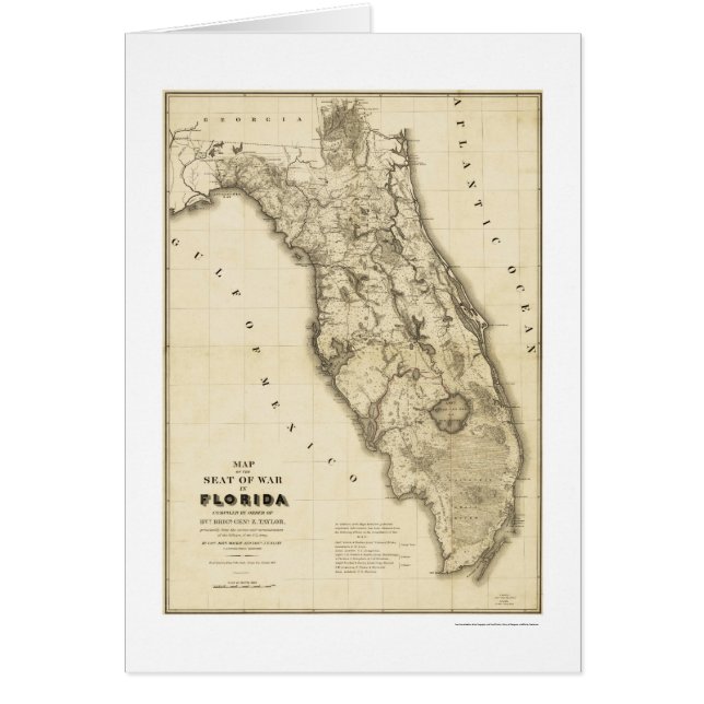 Carte 1839 de la Floride de guerre de Seminole (Devant)