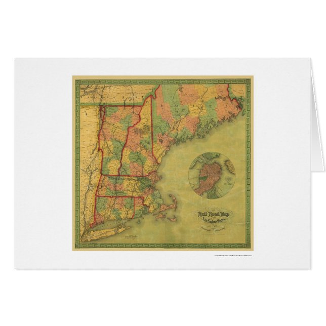Carte 1854 de chemin de fer de Boston de (Devant horizontal)