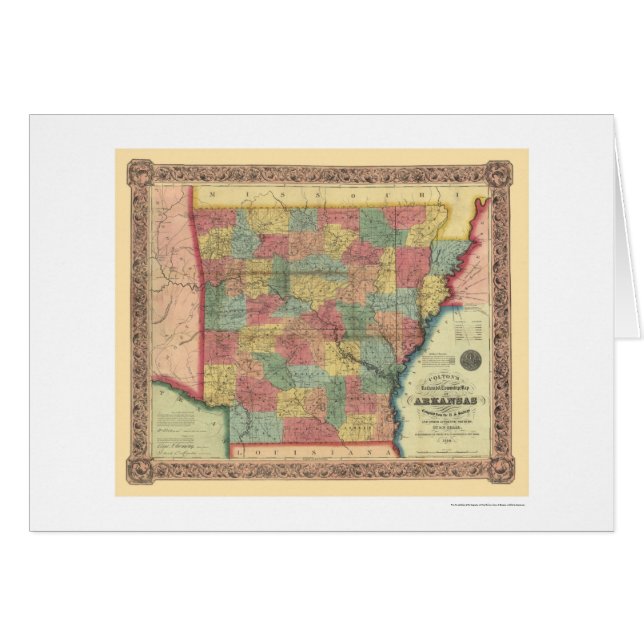 Carte 1854 de chemin de fer de l'Arkansas (Devant horizontal)