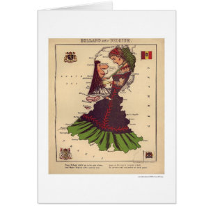 Carte 1868 de caricature de la Hollande et de la