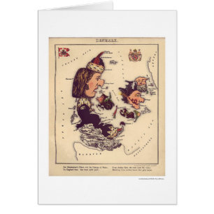 Carte 1868 de caricature du Danemark