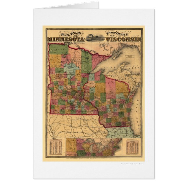 Carte 1871 de chemin de fer du Minnesota et du (Devant)