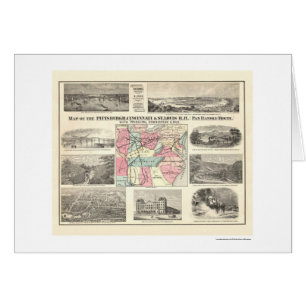 Carte 1877 de chemin de fer de Pittsburg