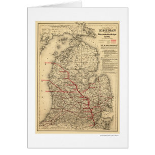 Carte 1886 de train de chemin de fer du Michigan