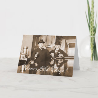 Carte 1890 Saloon Bar Hommes Cheers Old Chap Joyeux Anni