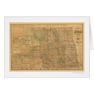 Carte 1892 de chemin de fer du Dakota du Nord