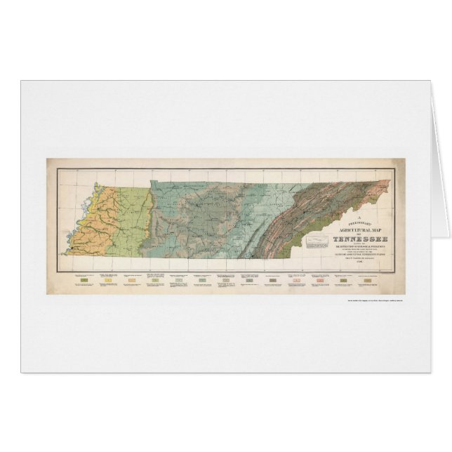 Carte 1896 d'agriculture du Tennessee (Devant horizontal)