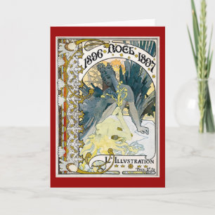 Carte 1896 NOEL 1897 Alphonse Maria Mucha