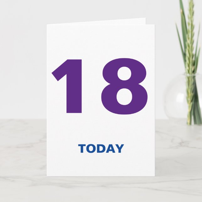 Carte 18 années 18 aujourd'hui d'anniversaire (Devant)