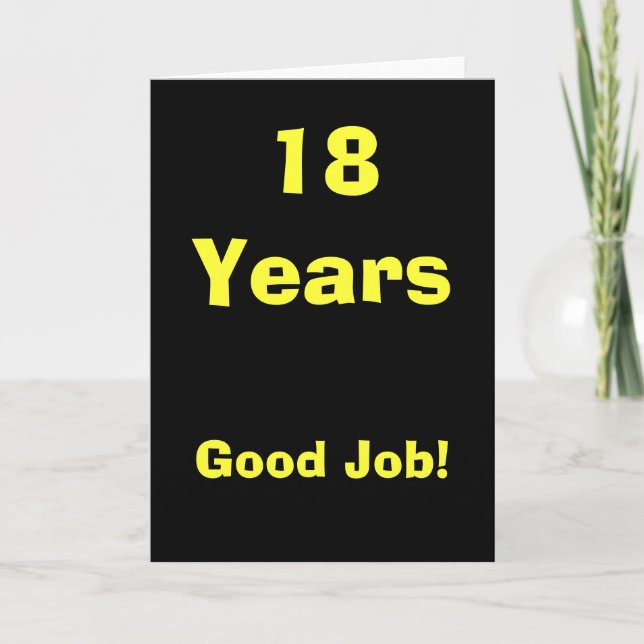 Carte 18 ans de bon travail ! (Devant)