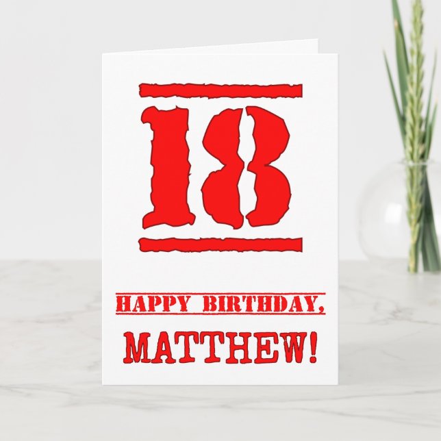 Carte 18e anniversaire : Amusant, Timbre en caoutchouc r (Devant)