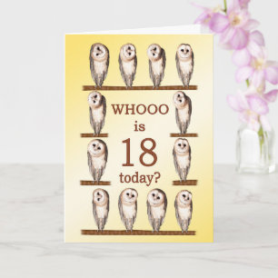 Carte 18e anniversaire, Chouettes curieuses