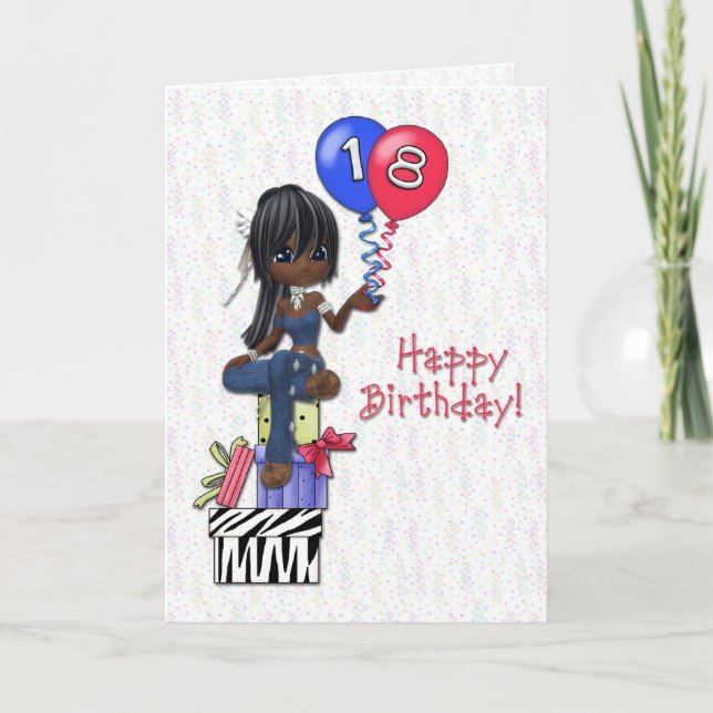 Carte 18e anniversaire fille (Devant)
