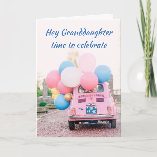 CARTE *18E ANNIVERSAIRE* GRAND-FILLE TEMPS À CÉLÉBRER  (Devant)
