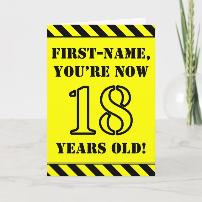 Carte 18e anniversaire : Jeu de style graphique, Nom per (Devant)