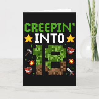 Carte 18e Anniversaire Joueur Pixel Creepin’ En 18 Vidéo