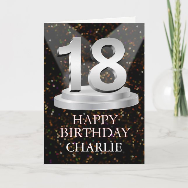 Carte 18e anniversaire Points saillants Ajouter une cart (Devant)