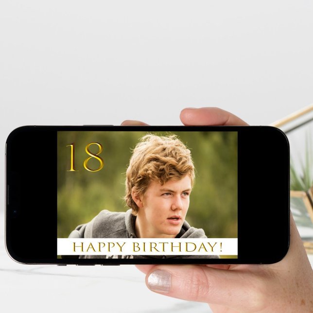 Carte 18e anniversaire pour un garçon avec votre photo p (Créateur téléchargé)